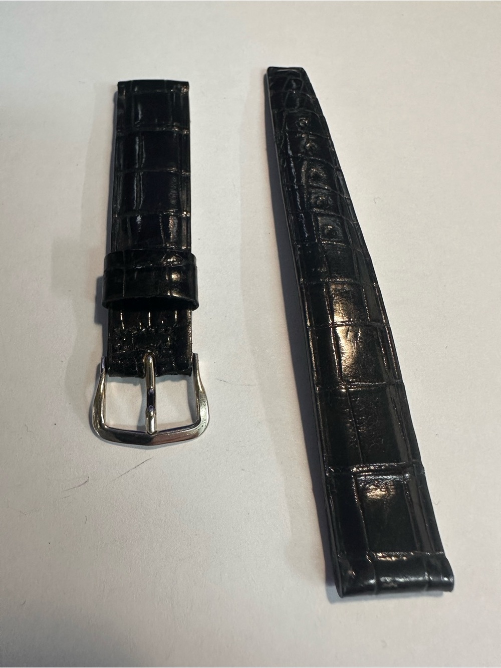 Black Alligator Leather Watch Strap